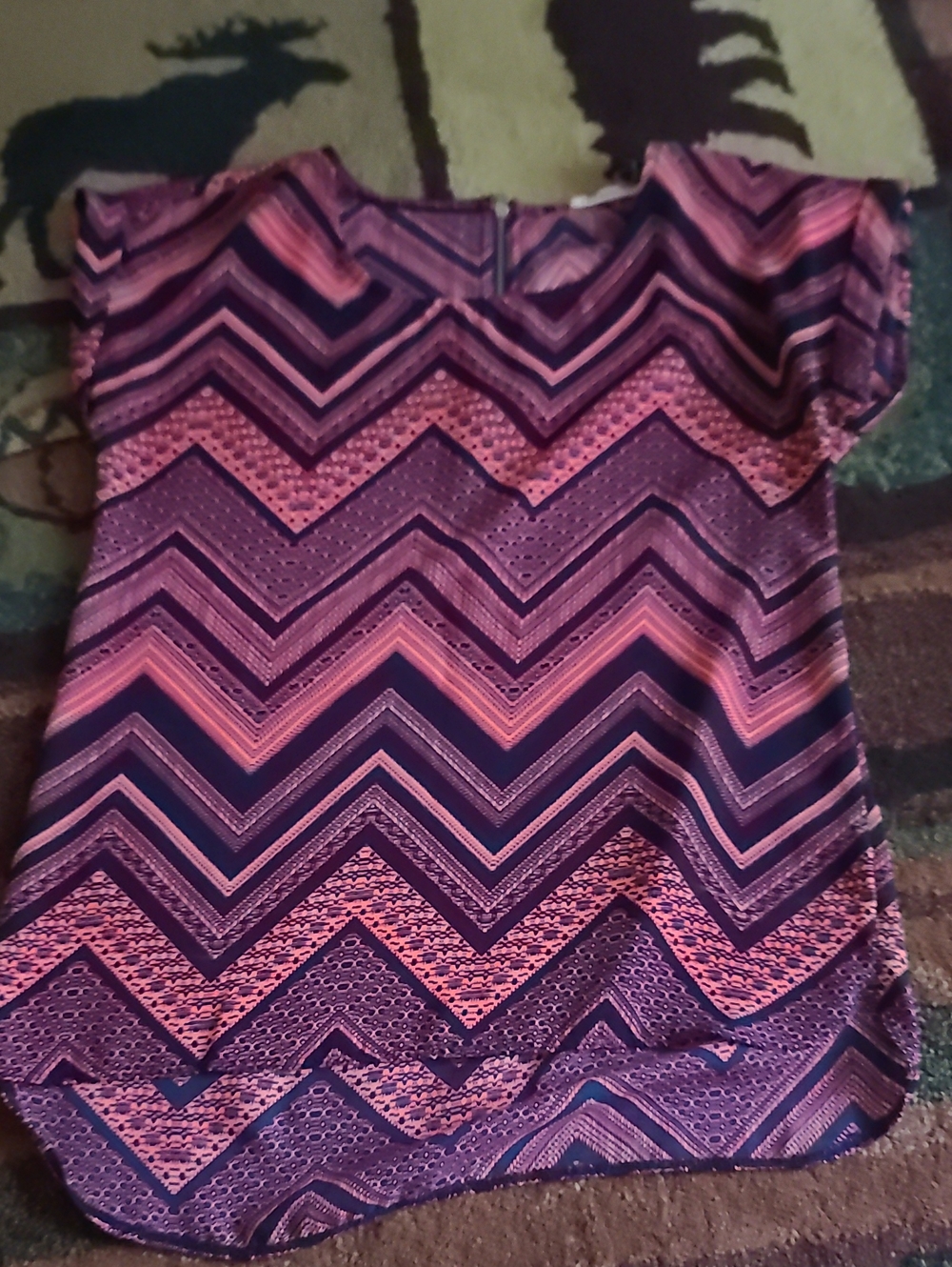 Pink Republic Navy and Pink Chevron Top